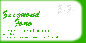 zsigmond fono business card
