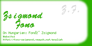 zsigmond fono business card